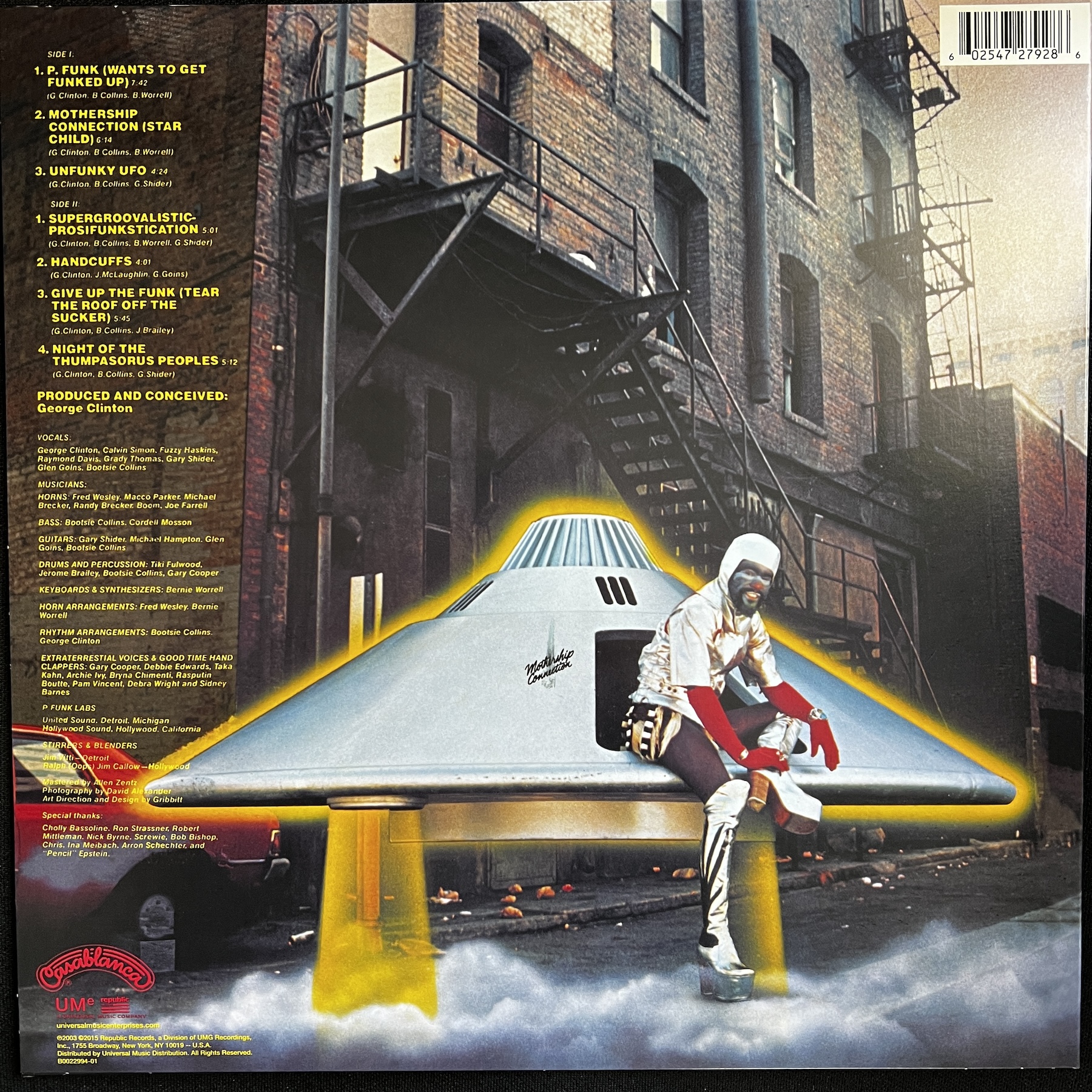 Mothership Connection LP back cover Mothership Connection LP back cover