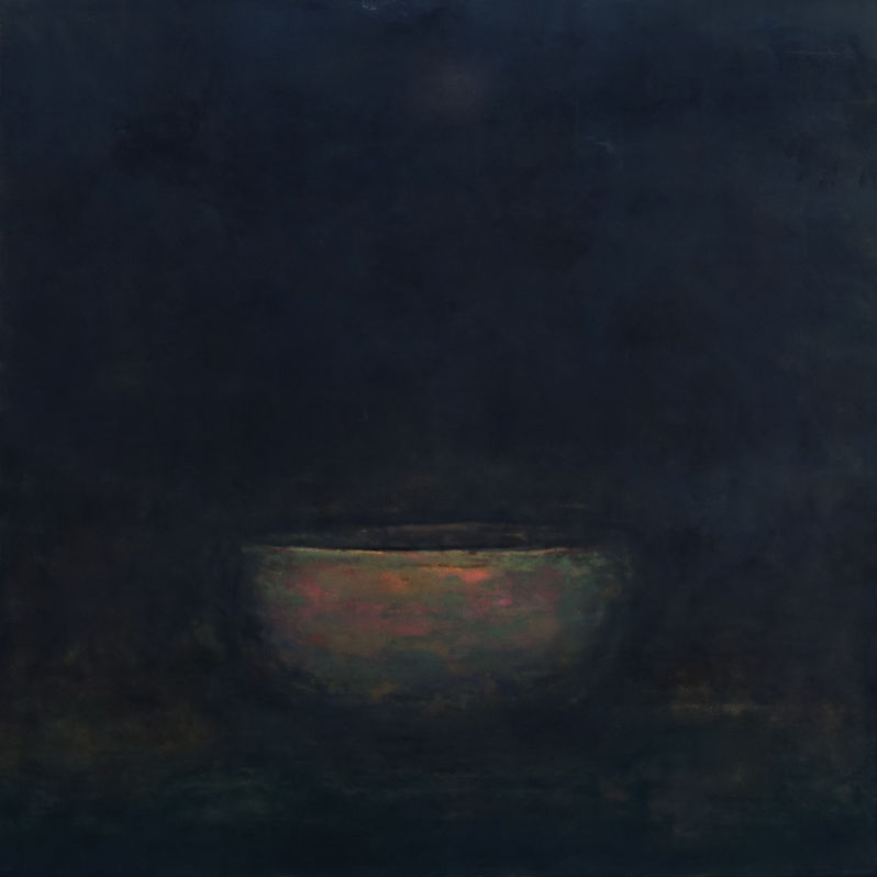 Rồi thời gian phủ lên mọi thứ... | Veils of time overlay everything by Nguyễn Tuấn Cường, (Sơn mài | Lacquer, 40 x 40 cm)