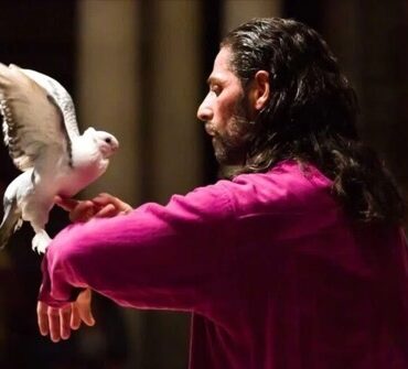 Sofiane Ouissi and dove from "Bird," photo © by Pol Guillard