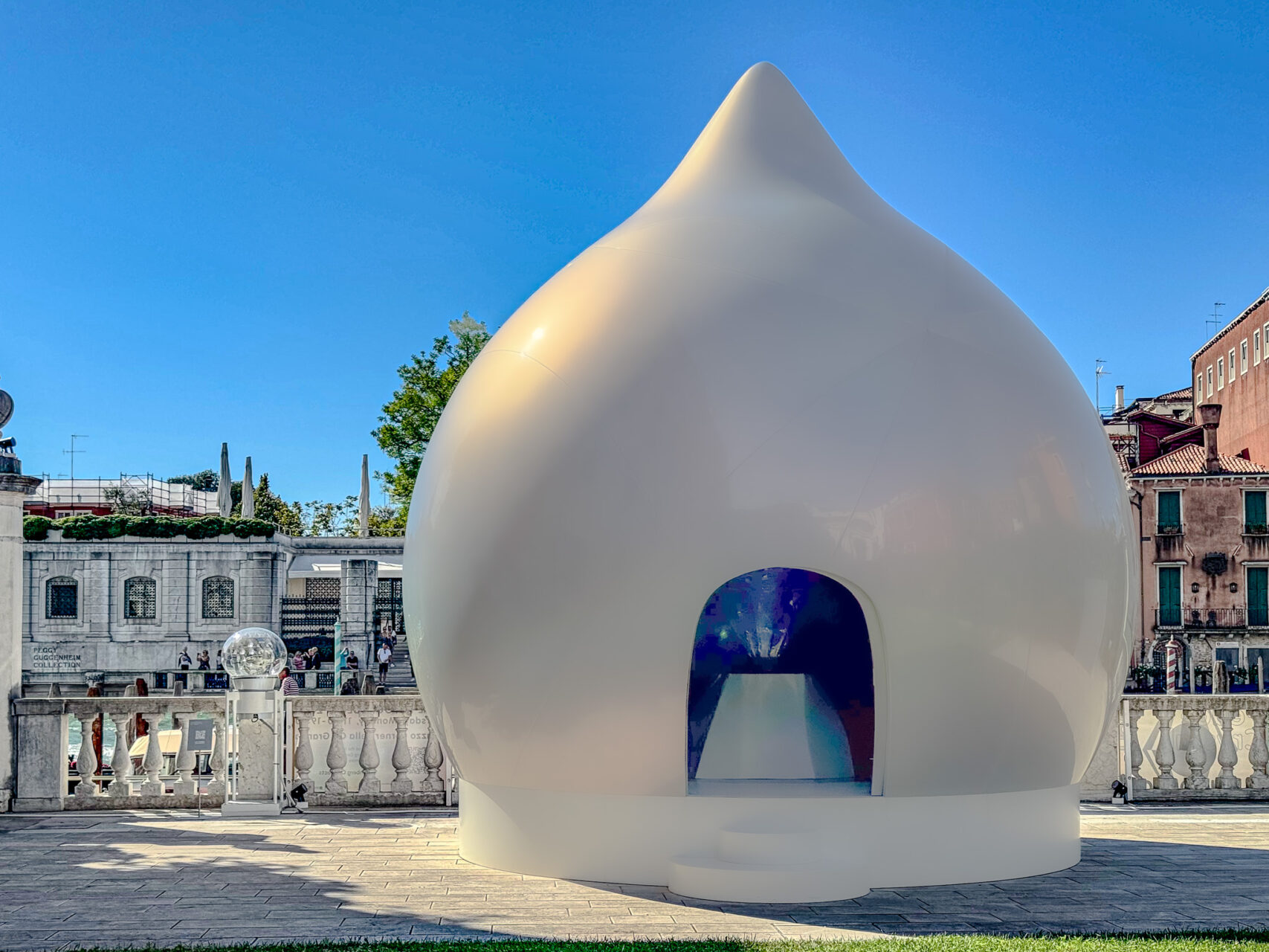 Peace Crystal, 2016-2024 and Hoju by Mariko Mori, on view at Palazzo Corner della Ca’ Granda, Venice, photo by Christopher Pelham